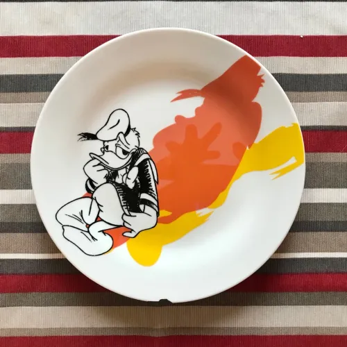 prato de sobremesa de porcelana disney pato donald