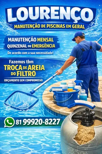 Limpeza de piscinas em geral