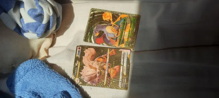 Fan-cards Pokemon dourado Charizard e Arcanine