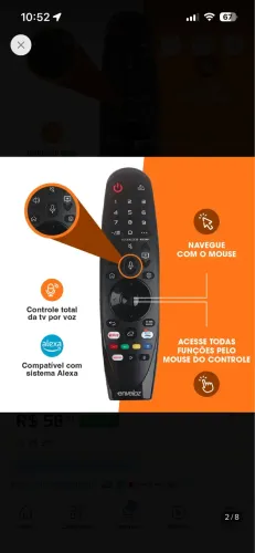 Controle remoto LG smart magic com comando de voz e Alexa