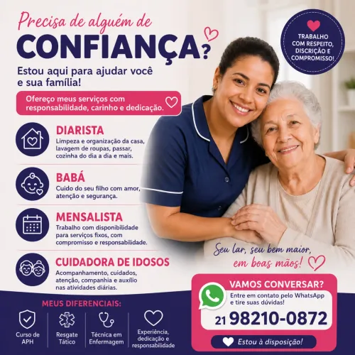 Diarista / mensalista / babá / cuidadora