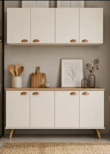 Kit de Armário Aéreo + Balcão de Cozinha 