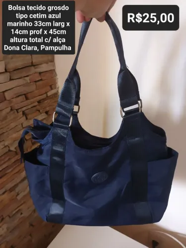 Bolsa feminina média azul marinho 