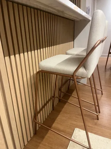 Dupla de Banquetas Rosegold e Linho