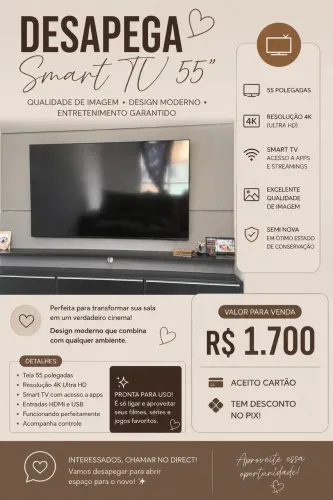Smart TV 55? - Seminova e em ótimo estado ?