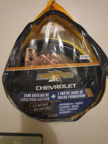 CABO AUXILIAR DE CARGA PARA BATERIA + UM PAR DE LUVAS DE MALHA PIGMENTADA