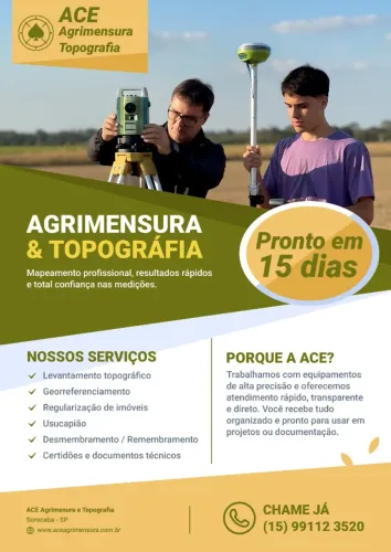 Topografia e Agrimensura em Sorocaba - Pronto em 15 Dias! ?