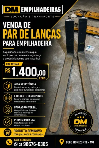 Lanças semi nova para empilhadeira de 2,5 toneladas 