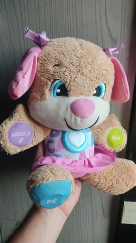 Urso pelúcia educativo fisher price. Funcionando