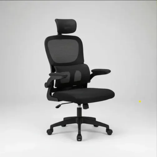 Cadeira presidente ergonômica com apoio de cabeça e lombar em malha
