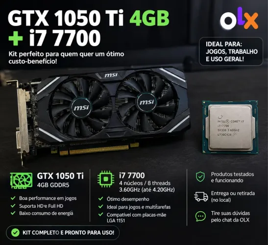 Gtx 1050ti 4gb + i7 7700 (conversa no valor)