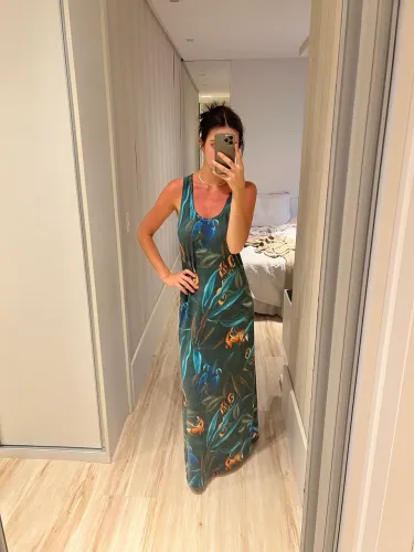 Vestido longo estampado