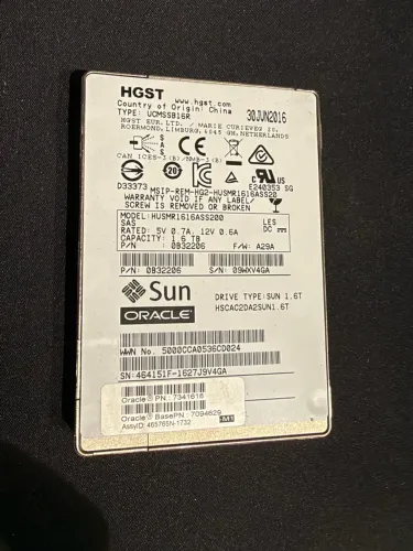 SSD Enterprise SAS 1.6TB HGST HUSMR1616ASS200 Oracle