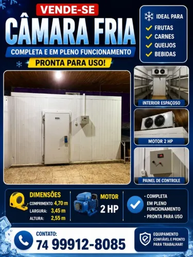 Câmara fria a venda