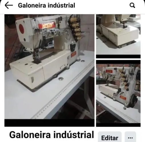 Máquina de costura industrial Galoneira