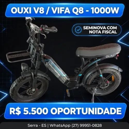 Seminova e com nota fiscal- BICICLETA ELÉTRICA OUXI V8 1000W