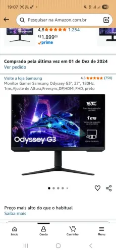 Samsung odyssey G3 27" FHD 180Hz