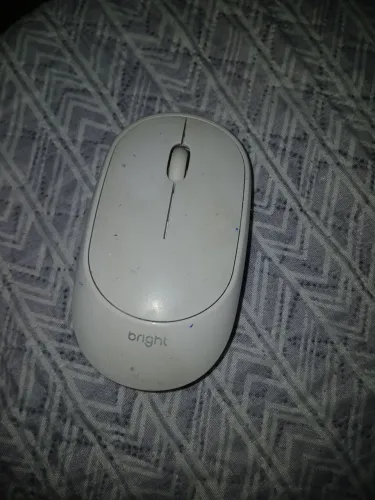 Mouse Bluetooth Bright MS 001 Branco com pilha Alcalina Inclusa 