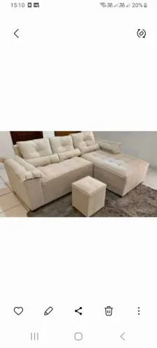 Sofá Ipanema 1,90m, com puff pronta entrega, contato (98)9 *