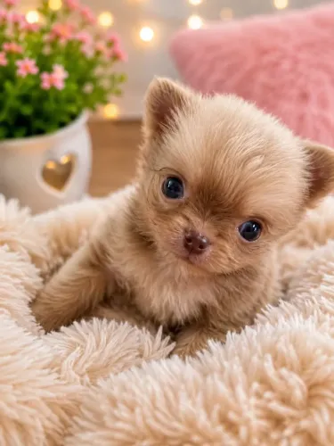 Chihuahua miniaturinha pelos longos 