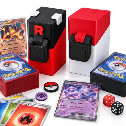 Deck Box Porta Cards Pokémon TCG 60 Cartas com Sleeves Competitiva