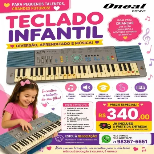 TECLADO INFANTIL PARA CRIANÇAS | ENTREGA INCLUSA | ACEITO PROPOSTAS 