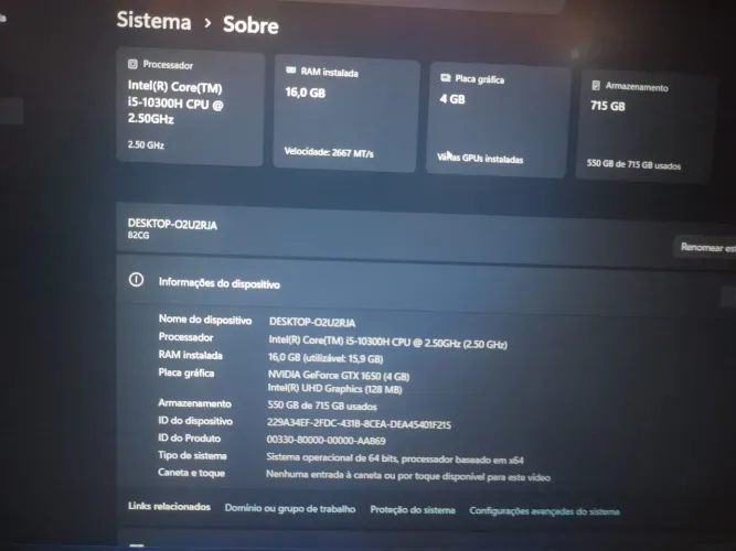 Notebook Gamer Lenovo IdeaPad Gaming 3 | i5 10ª Geração, GTX 1650, 16GB RAM e SSD NVMe ?<br>