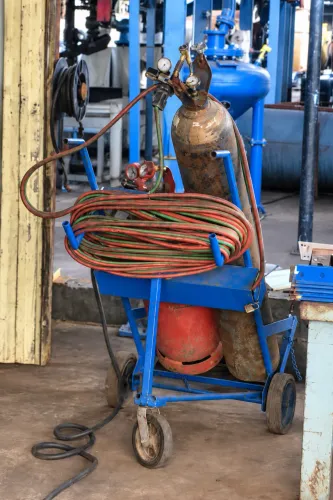 Conjunto de oxicorte com carrinho industrial reforçado