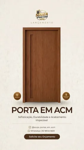 PORTA EM ACM - QUALIDADE E ACABAMENTO PREMIUM