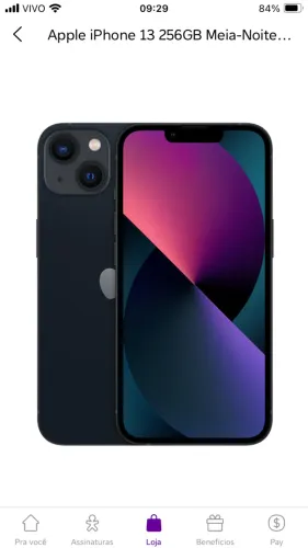 Iphone 13 256GB Preto Novo, chega dia 29 na minha casa