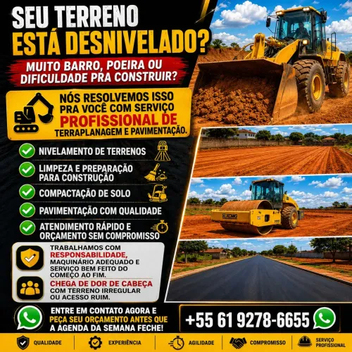 TERRAPLANAGEM E PAVIMENTAÇÃO COM QUALIDADE E AGILIDADE!