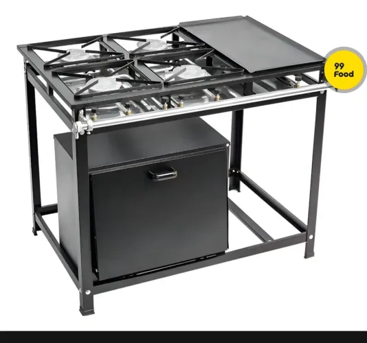 Vendo fogão industrial de Alta Pressão com 04 bocas, chapa e forno incluso!s