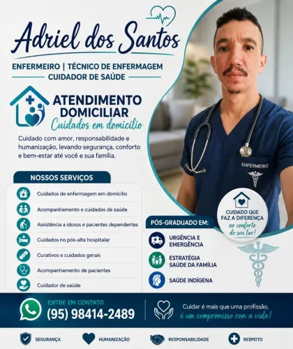 Enfermeiro, TEC de Enfermagem e cuidador.