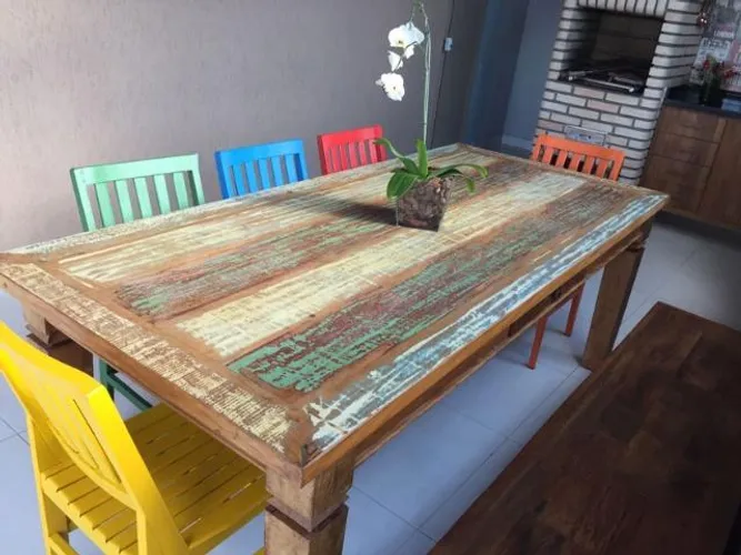 Mesa Rústica em Pátina Suave