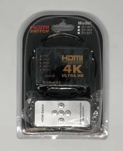 Switch Hdmi 3 Entrada 1 Saida 4k Com Controle Full Hd Novo na Caixa
