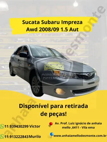 Sucata Subaru Impreza Awd 2008/09 1.5 Aut