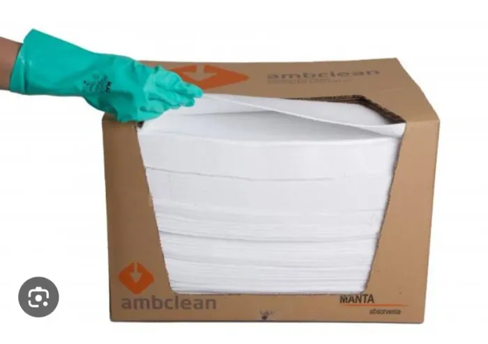 Manta Absorvente Linha Branca 500MM X 400MM X 4MM -Para Petróleo e Derivados 