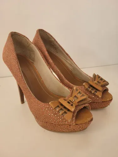 Sapato Peep Toe Terracota N36