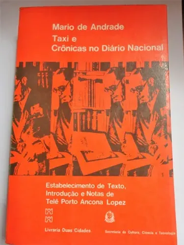 Livro Táxi e Crônicas no Diário Nacional - Mário de Andrade - seminovo
