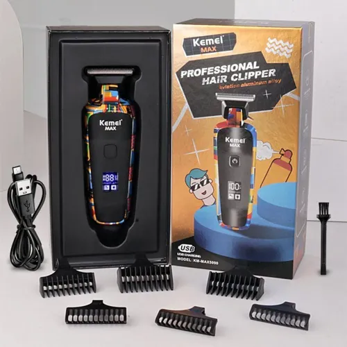 Maquininha de Corte e Acabamento Profissional Kemei Max 5090 Multifuncional