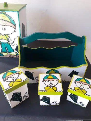 Kit mdf lixeira e cesto