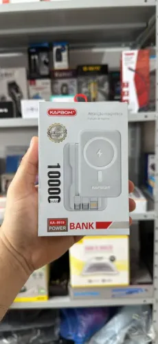 Carregador portátil magnético indução Power bank 10000mAh