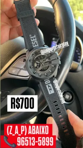 Relógio DIESEL 10 BAR ALL BLACK DIGITAL E ANALÓGICO 