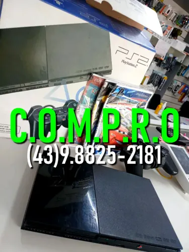 PlayStation 2 Slim - Funcionando ou Não, Modelos Fat ou Slim, Com ou Sem Cabos/Jogos