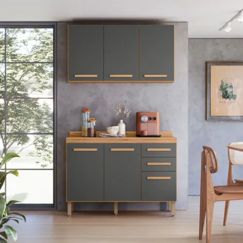 Armário de cozinha balcão + aéreo Nicioli