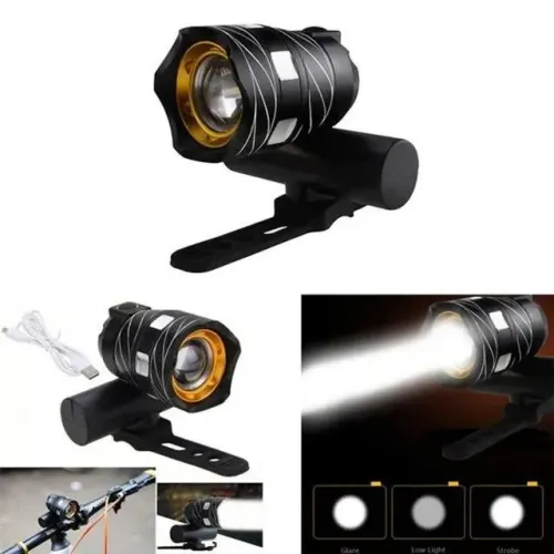 lanterna para bike luz de led recarregável profissional em alumínio
