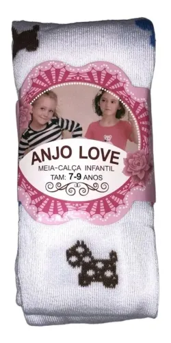 Meia Calça Branca Infantil Anjo Love Vários Tamanhos