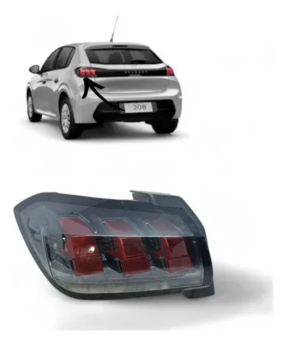 Lanterna Peugeot 208 2021 2024 Esquerdo Original Usado Esquerdo Preto
