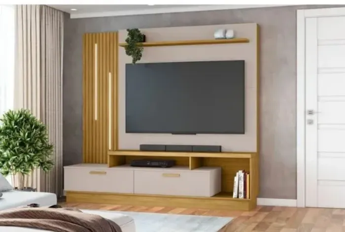 "Design Moderno e Funcionalidade: Estante Home Theater Despertar para TV até 65?"