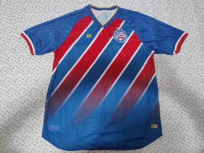 Camisa Bahia 2024 Tricolor Uniforme 2 Jogo Masculino Oficial Tam 3G